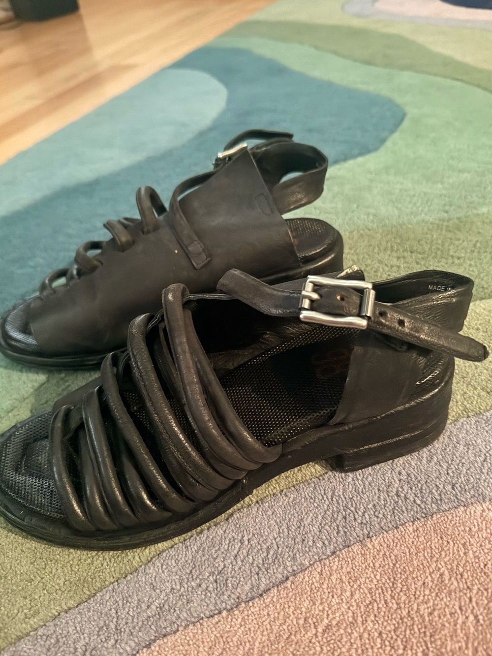 A.S.98 Black chunky Simmy Sandals. Size 8.5/39